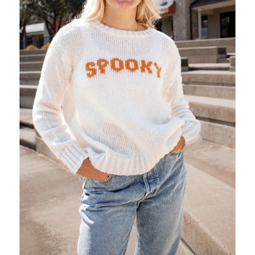 Wooden Ships Sweater "SPOOKY" Medium Large